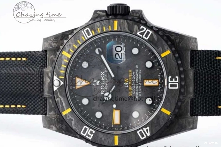 Black Nylon Black Dial Submariner Yellow 1:1 DIW Edition VS3135 on Best VSF Strap Carbon 0108
